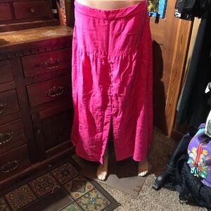 Pink Maxi Skirt with Slit
